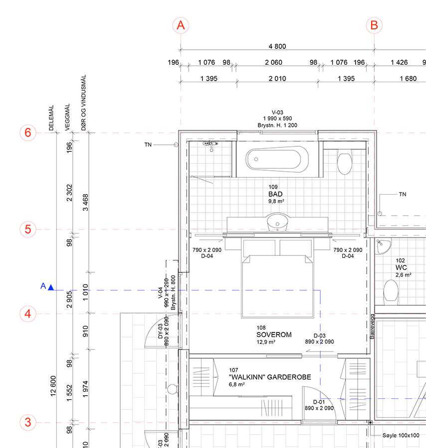 Arbeidstegning arkitektur