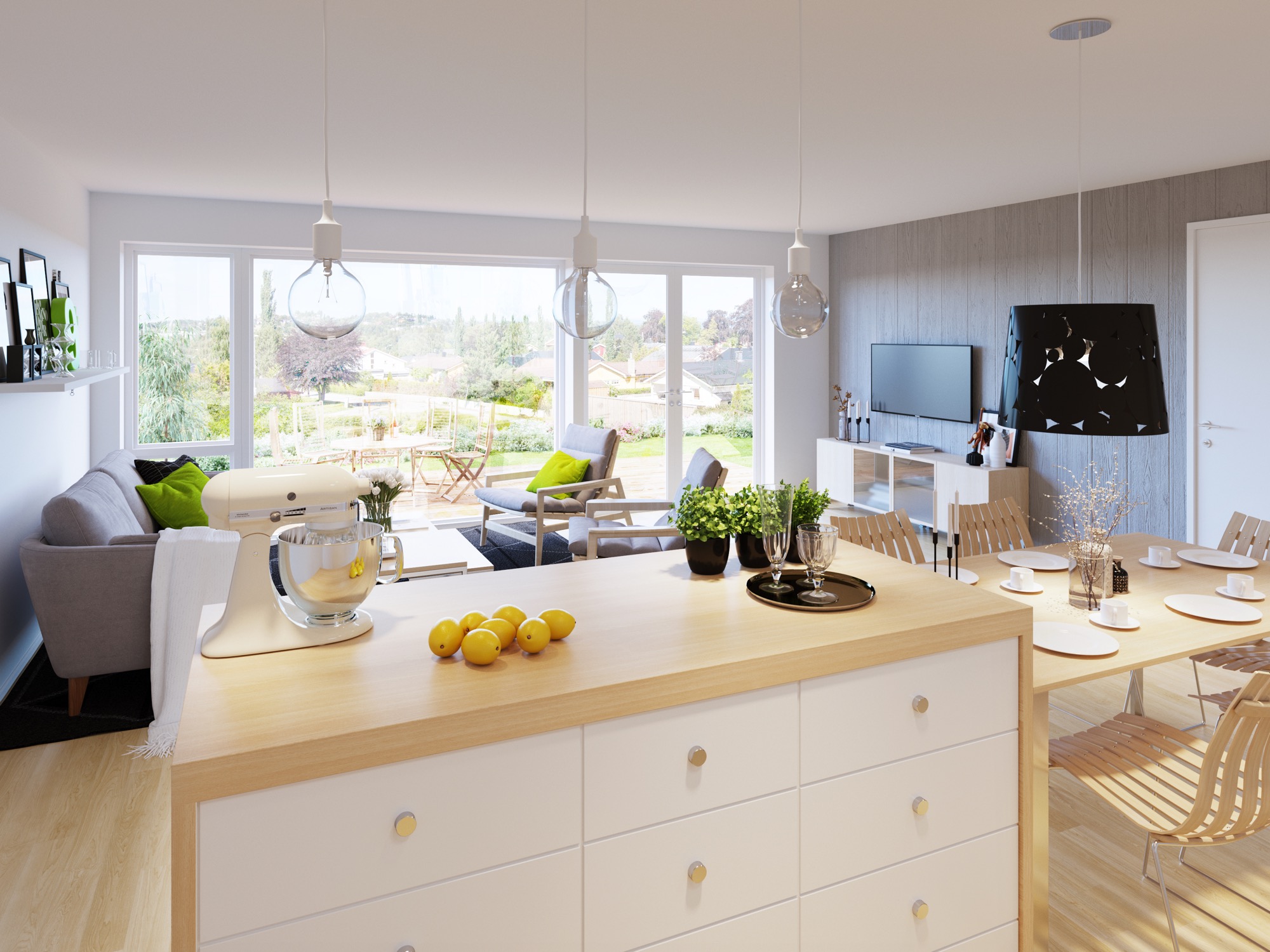 Stueinteriør liten leilighet øst